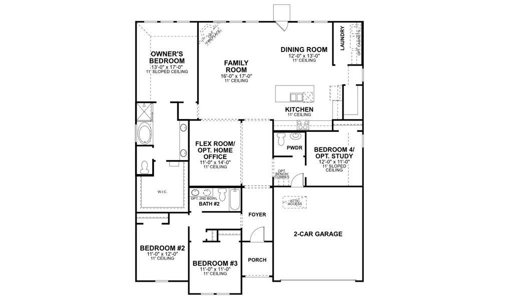 2D floor plan layout of this home in Lilyana, Celina, TX (Image 3).