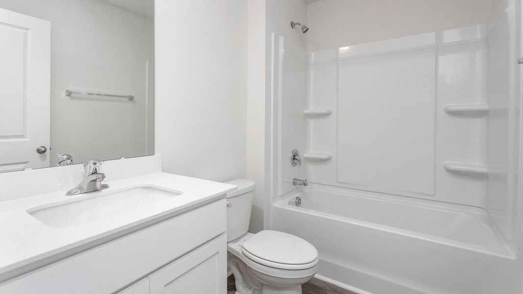 Furnished interior view inside a new home in The Gables at Edinborough Townes, Gibsonville (Image 4).