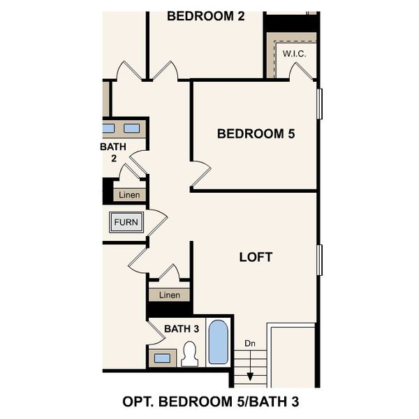 2D floor plan layout for the Willow by Century Communities in Aire at Evelyn, Austin, TX (Image 7).