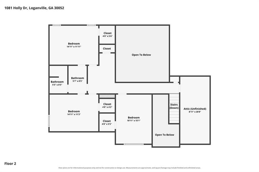 2D floor plan layout of this home in Woodland Hills, Loganville, GA (Image 6). 2D floor plan layout of this home in Woodland Hills, Loganville, GA (Image 6).