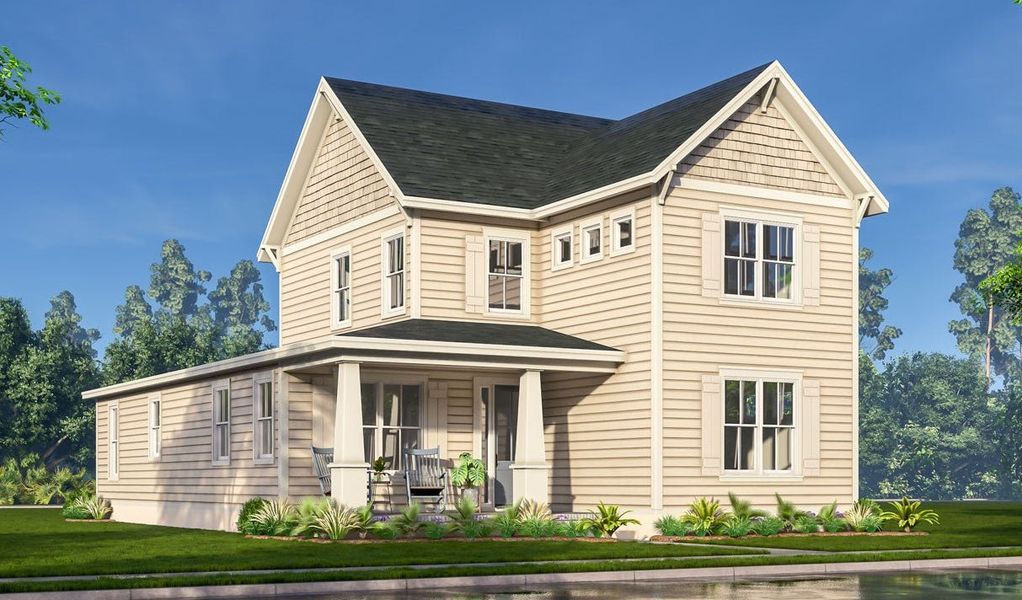 Representative exterior photo of a completed home built from the The Gates by New Leaf Builders in Vineyard Lakes, Johns Island, SC (Image 2). Representative exterior photo of a completed home built from the The Gates by New Leaf Builders in Vineyard Lakes, Johns Island, SC (Image 2).