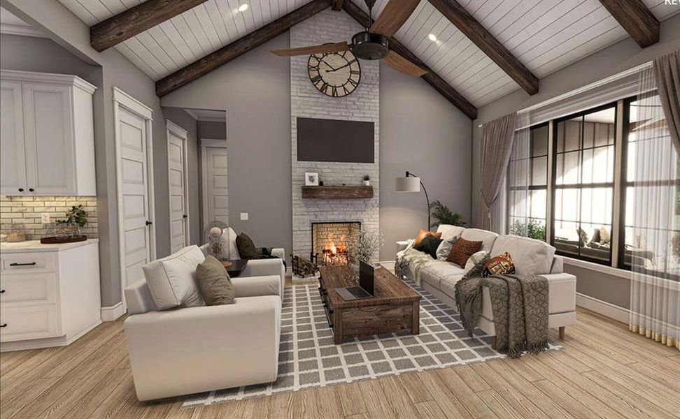 Furnished interior view inside a new home in Oak Water Ranch, Granbury (Image 6).