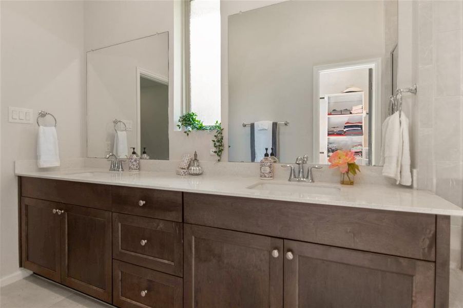 Double sinks in the primary bathroom