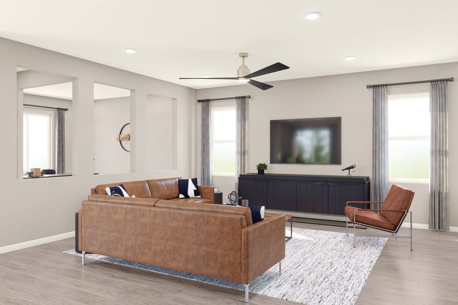 Furnished interior view inside a new home in Reunion, Commerce City (Image 4).