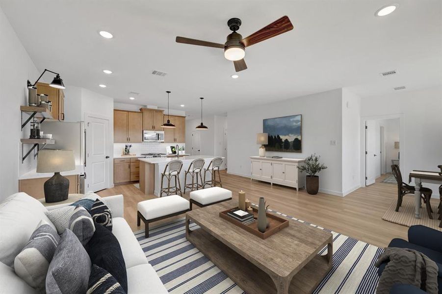 Furnished interior view inside a new home in Aspire at Noble Ridge, Howe (Image 28).
