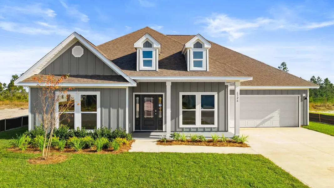 Representative exterior photo of a completed home built from the The Mckenzie by D.R. Horton in Liberty, Panama City, FL (Image 1).