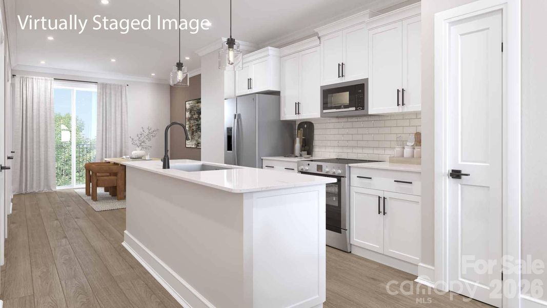 Furnished interior view inside a new home in Anderson Street Townhomes, Charlotte (Image 3).
