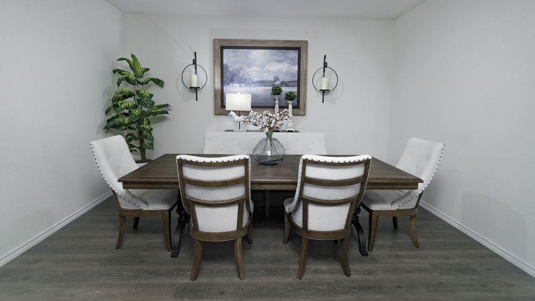 Representative furnished interior of a home built from the X40J Justin by D.R. Horton in Valor Farms, Royse City (Image 6).