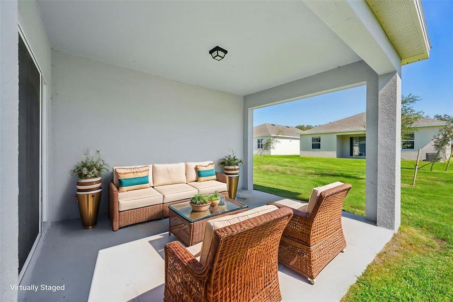 Covered Rear Lanai - Virtually Staged