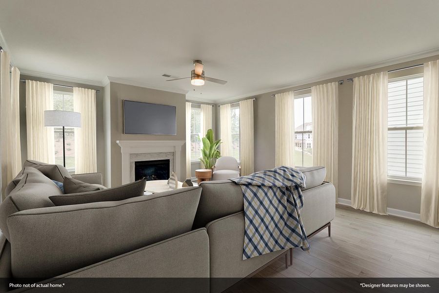 Furnished interior view inside a new home in Indigo at Abbey Preserve, Wilmington (Image 7). Furnished interior view inside a new home in Indigo at Abbey Preserve, Wilmington (Image 7).