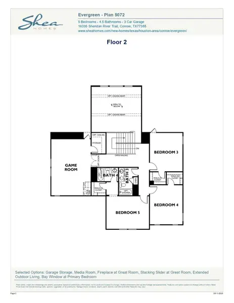 2D floor plan layout of this home in Evergreen 60', Conroe, TX (Image 2). 2D floor plan layout of this home in Evergreen 60', Conroe, TX (Image 2).