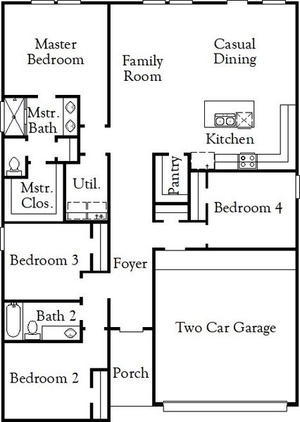 2D floor plan layout for the Starr by Coventry Homes in Westridge Cove 50', Conroe, TX (Image 3). 2D floor plan layout for the Starr by Coventry Homes in Westridge Cove 50', Conroe, TX (Image 3).