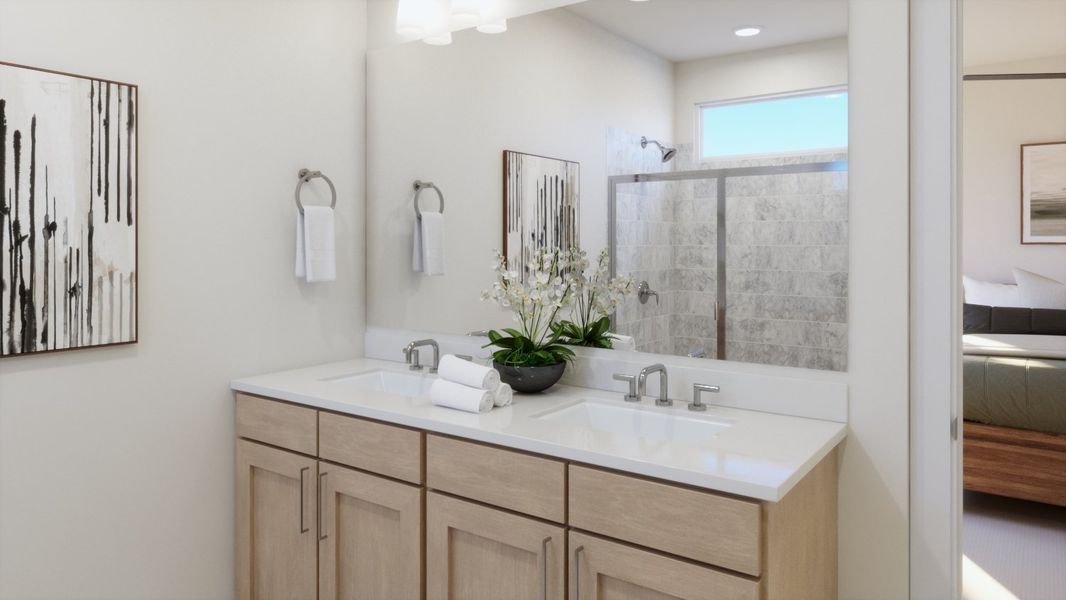 Representative furnished interior of a home built from the Amy by Risewell Homes in Freedom at Anthem, Kyle (Image 13).