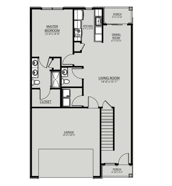 2D floor plan layout for the Lincoln by DSLD Homes in Saddlebrook, Murfreesboro, TN (Image 2). 2D floor plan layout for the Lincoln by DSLD Homes in Saddlebrook, Murfreesboro, TN (Image 2).