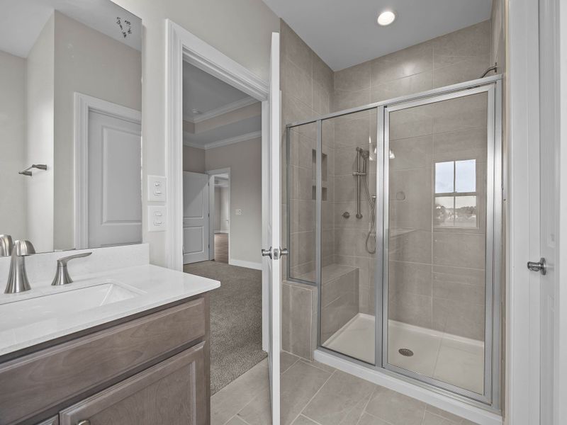 Furnished interior view inside a new home in The Villas at Langston Farms, Winterville (Image 14).