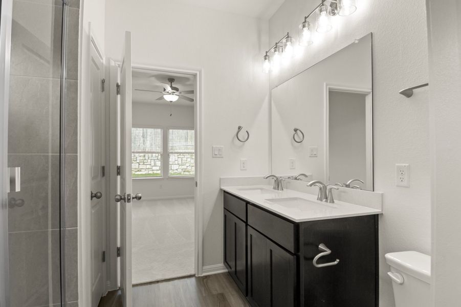 Furnished interior view inside a new home in Crosswinds, San Marcos (Image 13).