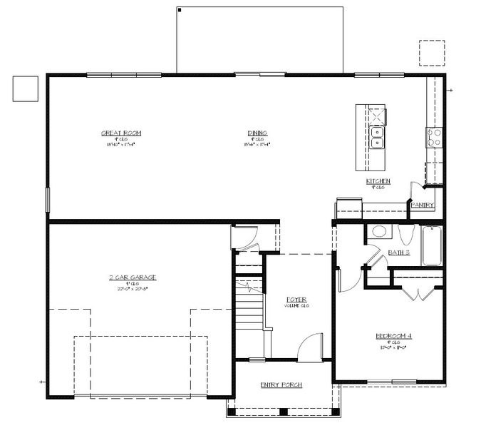 2D floor plan layout of this home in Ramsey Landing, Rincon, GA (Image 2).