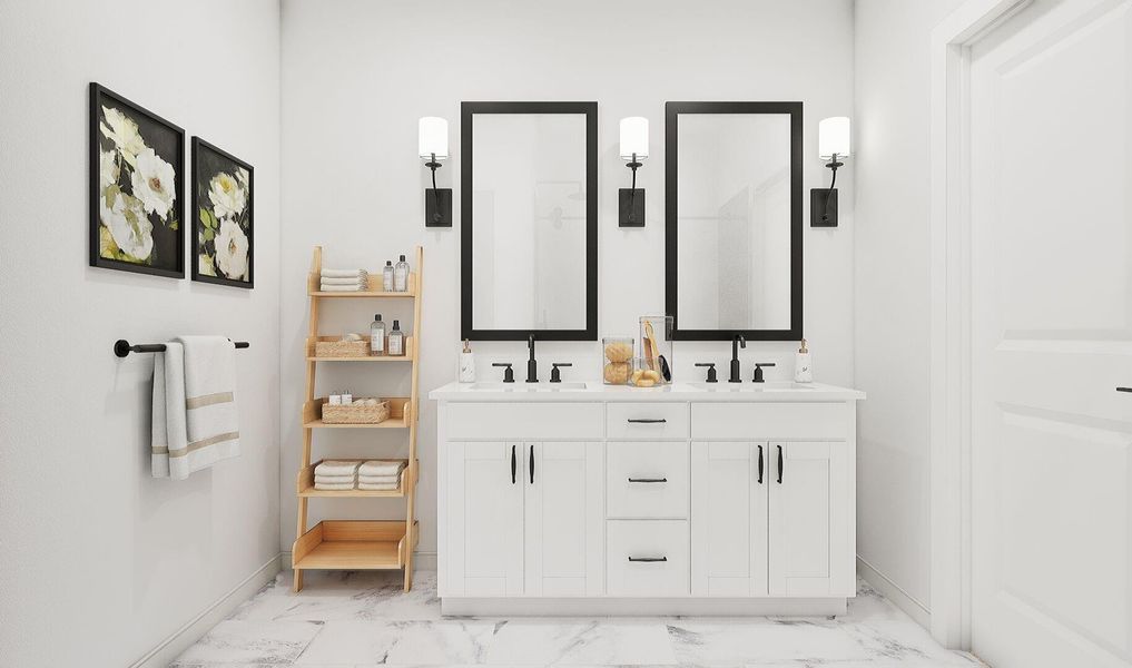 Relaxing primary bath (*Artist rendering used for illustration purposes only.)