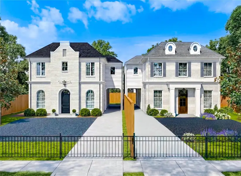 Introducing The Estates at Hollister St — two architecturally distinct custom homes featuring private driveways, additional parking space, luxury finishes, and thoughtfully designed floor plans. A rare opportunity to own beautifully crafted new construction with no HOA and timeless curb appeal.