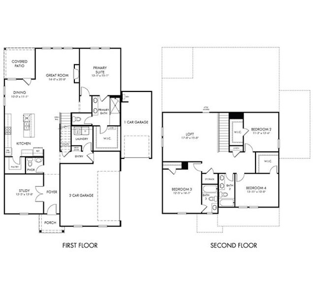 2D floor plan layout for the Sherwood by Meritage Homes in River Pointe, Monroe, GA (Image 4).