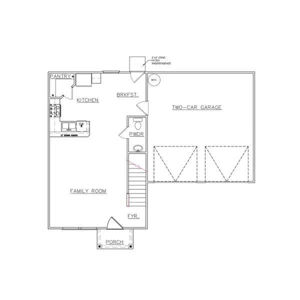 2D floor plan layout for the Winfield - Single Family Homes by Dream Finders Homes in The Villages at Harris Creek, West Point, GA (Image 3). 2D floor plan layout for the Winfield - Single Family Homes by Dream Finders Homes in The Villages at Harris Creek, West Point, GA (Image 3).