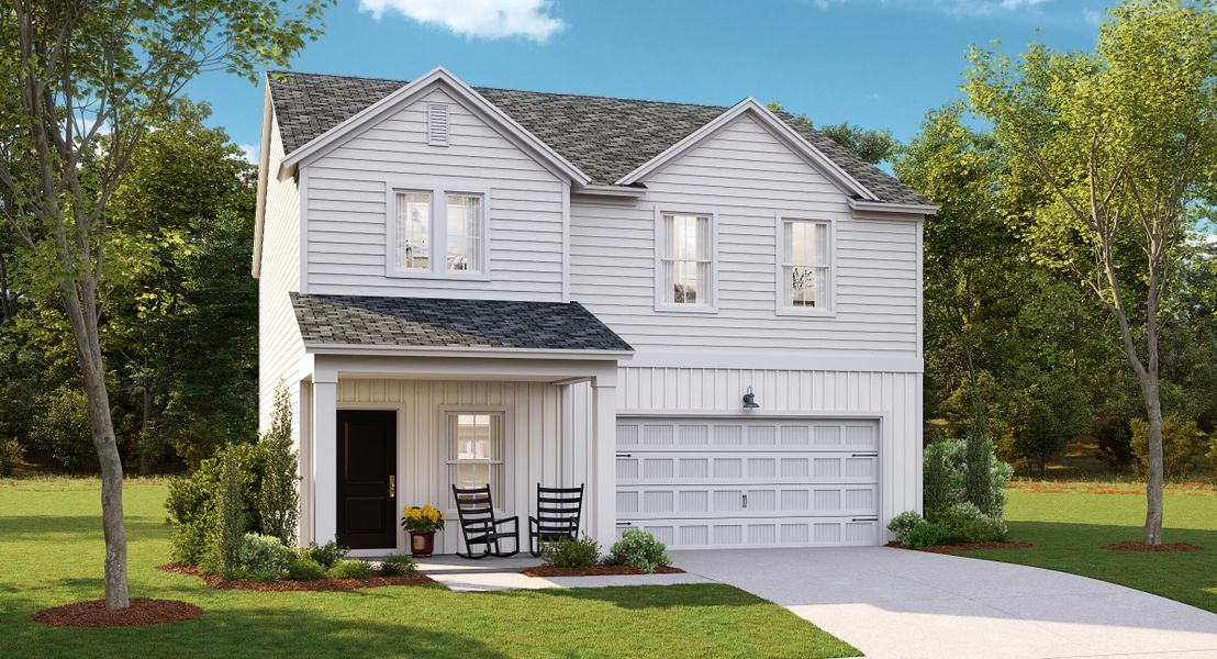 Front exterior of a new home in Sweetgrass at Summers Corner, Summerville, SC, highlighting curb appeal (Image 1). Front exterior of a new home in Sweetgrass at Summers Corner, Summerville, SC, highlighting curb appeal (Image 1).