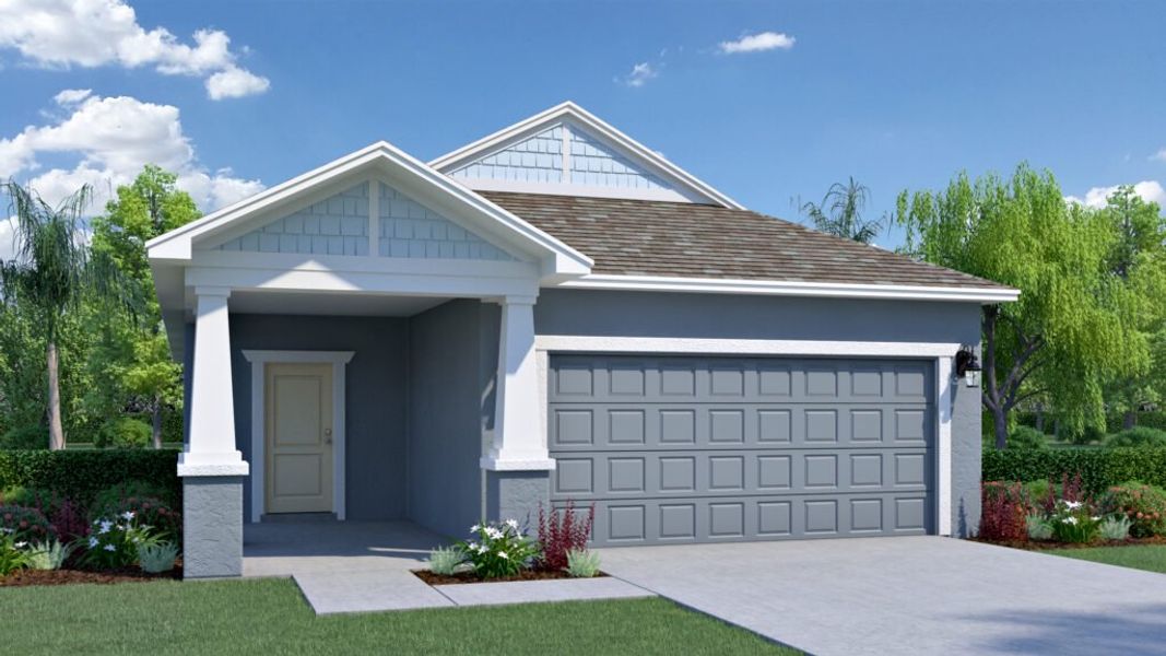 Representative exterior photo of a completed home built from the Marianna by Holiday Builders in Pineapple Grove, Port St. Lucie, FL (Image 4).