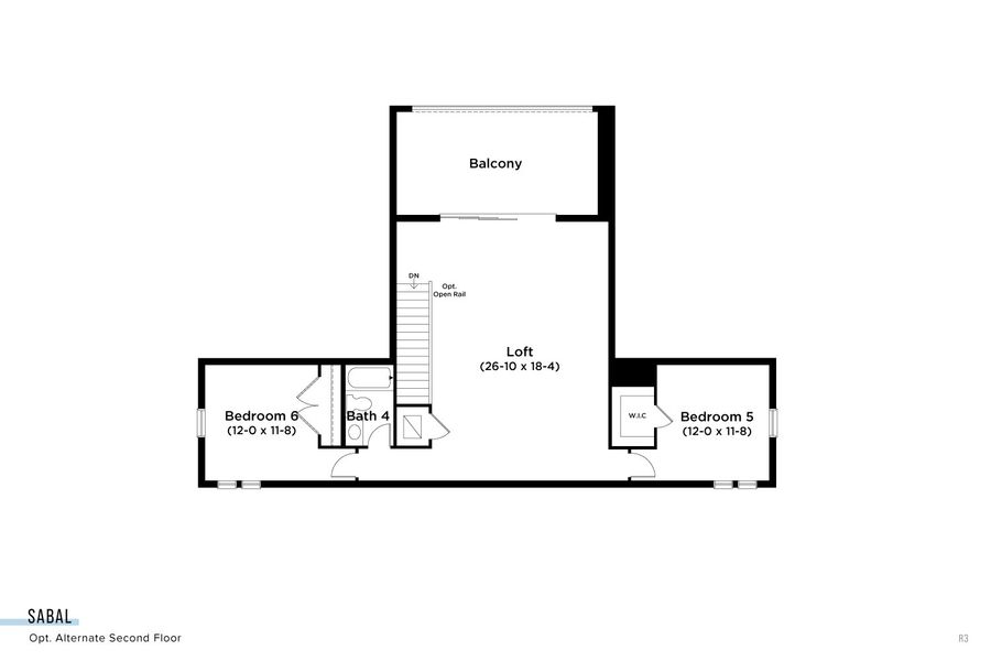 2D floor plan layout for the Sabal by DRB Homes in River Preserve Estates, Parrish, FL (Image 3).