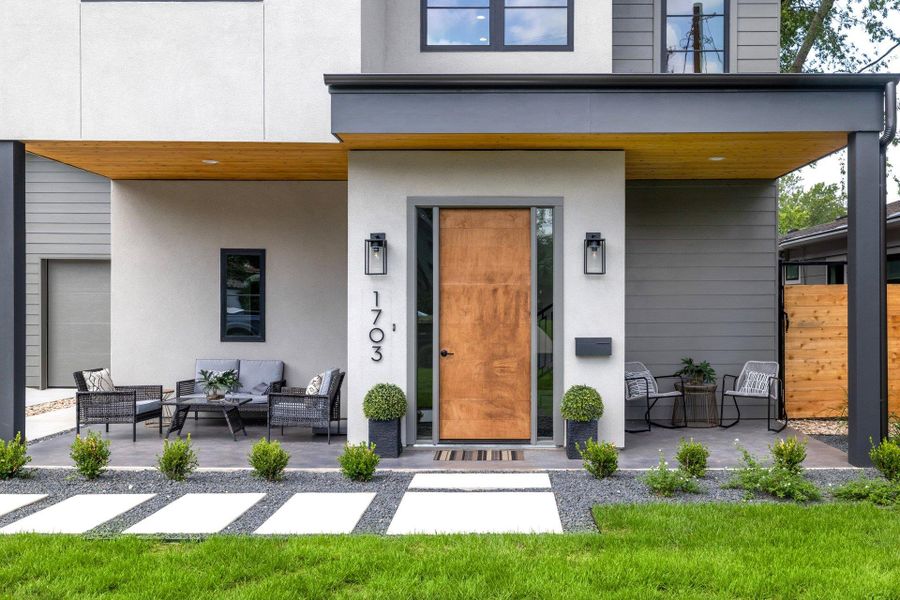 Exterior details and patio area of a home in , Austin (Image 3). Exterior details and patio area of a home in , Austin (Image 3).