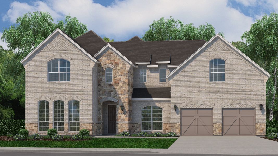 Plan 1708 Elevation A with Stone