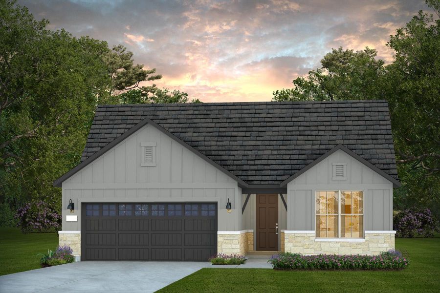 Representative exterior photo of a completed home built from the Mystique by Del Webb in Del Webb New Braunfels at Veramendi, New Braunfels, TX (Image 31).