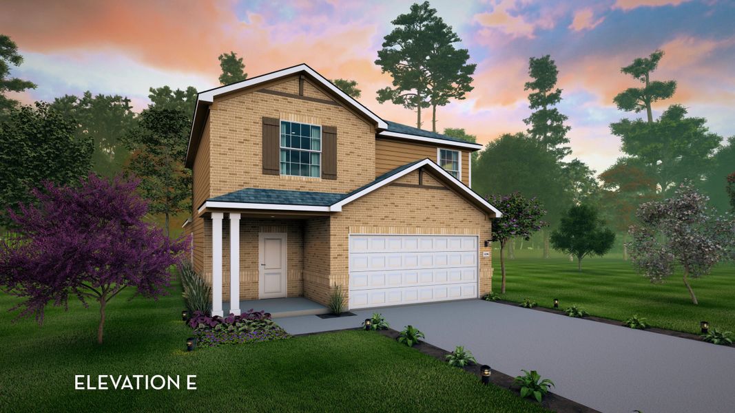 Representative exterior photo of a completed home built from the Ash by CastleRock Communities in Windrose Green, Angleton, TX (Image 2). Representative exterior photo of a completed home built from the Ash by CastleRock Communities in Windrose Green, Angleton, TX (Image 2).