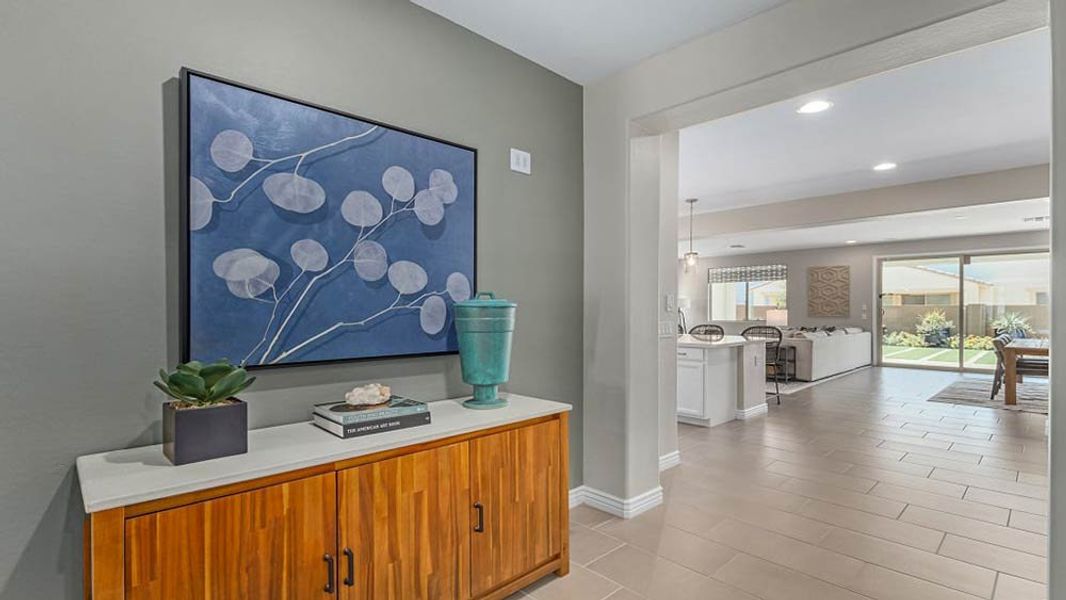 Representative furnished interior of a home built from the 45RM2 by Taylor Morrison in Almeria at Rancho Mercado, Surprise (Image 6). Representative furnished interior of a home built from the 45RM2 by Taylor Morrison in Almeria at Rancho Mercado, Surprise (Image 6).