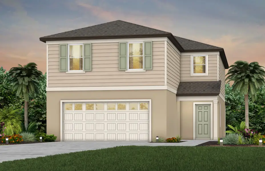 Representative exterior photo of a completed home built from the Talon by Pulte Homes in Seaire, Parrish, FL (Image 1). Representative exterior photo of a completed home built from the Talon by Pulte Homes in Seaire, Parrish, FL (Image 1).