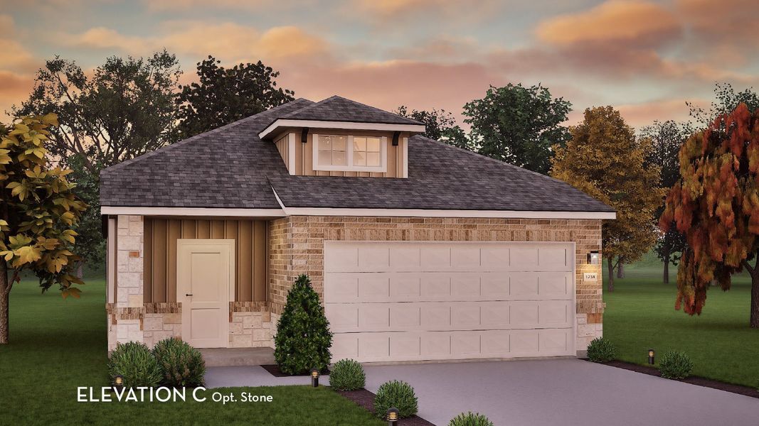 Representative exterior photo of a completed home built from the Hazel by CastleRock Communities in The Canopies, Splendora, TX (Image 5).