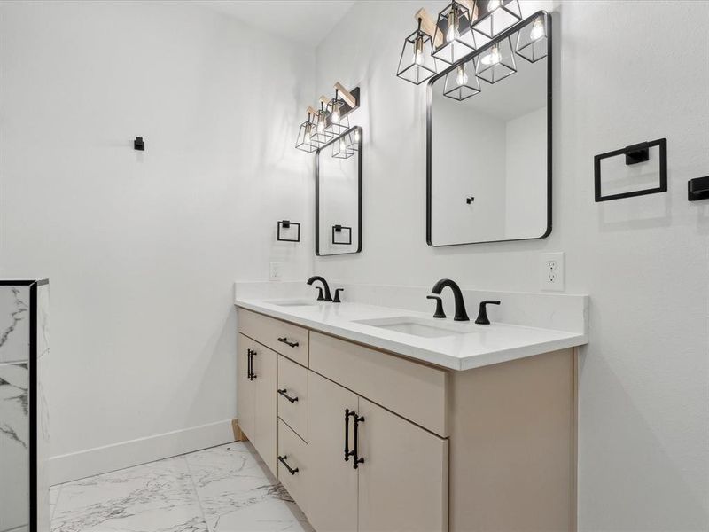 Bathroom featuring vanity