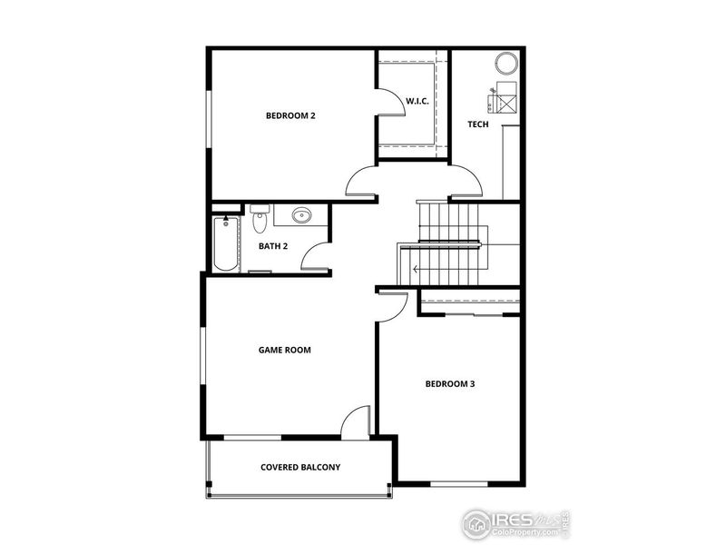 2D floor plan layout of this home in Johnstown Village, Johnstown, CO (Image 4).