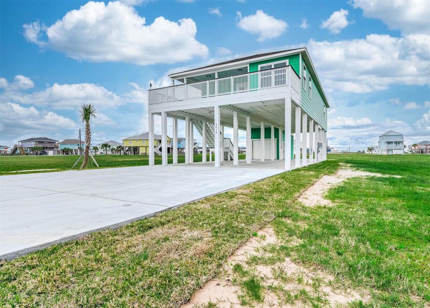 Front exterior of a new home in , Galveston, TX, highlighting curb appeal (Image 2). Front exterior of a new home in , Galveston, TX, highlighting curb appeal (Image 2).