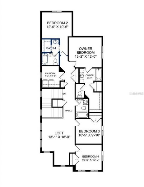 2D floor plan layout of this home in , Winter Park, FL (Image 3).