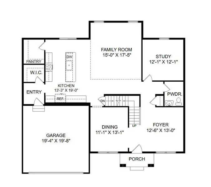 2D floor plan layout for the Magnolia by Keystone Custom Homes in Preserve at Mayes Meadow, Huntersville, NC (Image 5).