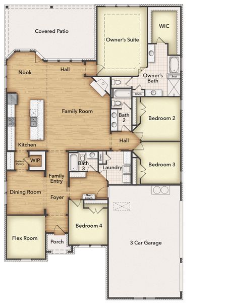 2D floor plan layout of this home in Eagle Ridge Estates, Weatherford, TX (Image 3). 2D floor plan layout of this home in Eagle Ridge Estates, Weatherford, TX (Image 3).