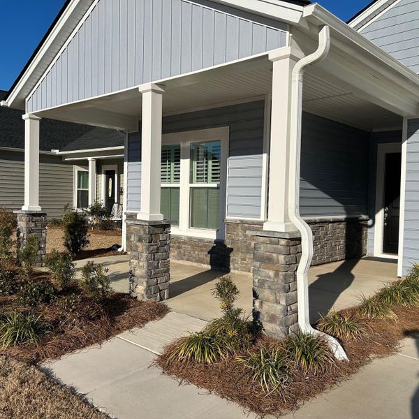 Exterior details and patio area of a home in Horizons at Summers Corner | 55+, Summerville (Image 11).