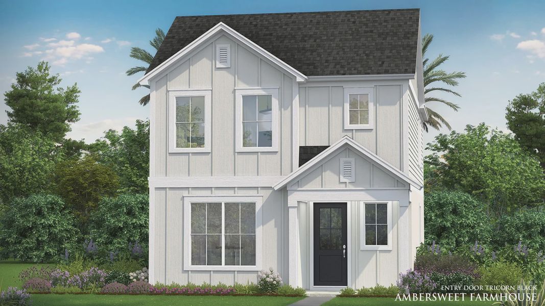 Representative exterior photo of a completed home built from the Ambersweet by DRB Homes in Trinity Place, St. Cloud, FL (Image 26). Representative exterior photo of a completed home built from the Ambersweet by DRB Homes in Trinity Place, St. Cloud, FL (Image 26).