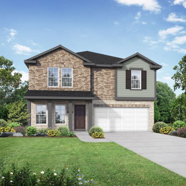 Representative exterior photo of a completed home built from the The Solara by Davidson Homes LLC in Sunterra, Katy, TX (Image 2). Representative exterior photo of a completed home built from the The Solara by Davidson Homes LLC in Sunterra, Katy, TX (Image 2).