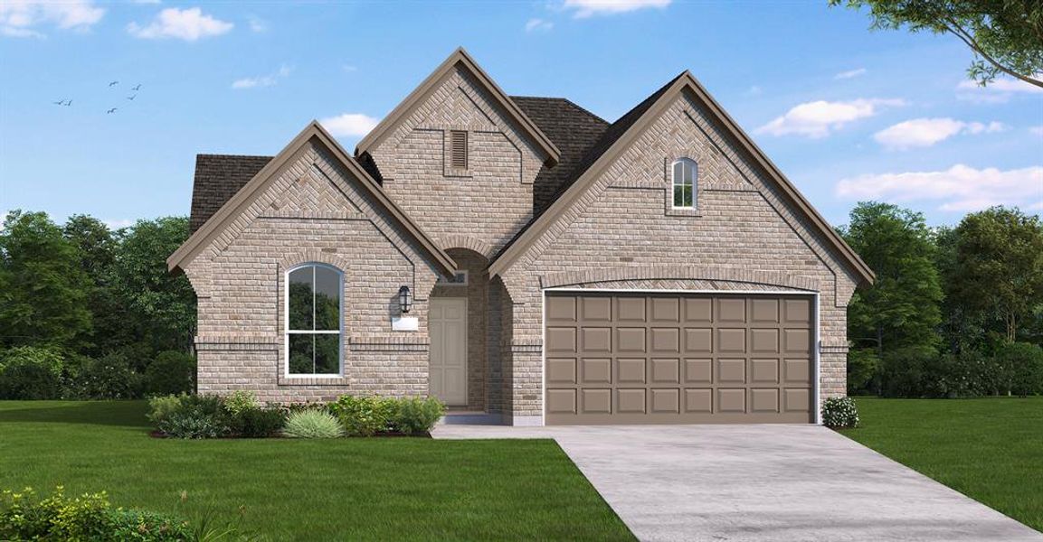 Front exterior of a new home in Hillside Village, Celina, TX, highlighting curb appeal (Image 1). Front exterior of a new home in Hillside Village, Celina, TX, highlighting curb appeal (Image 1).