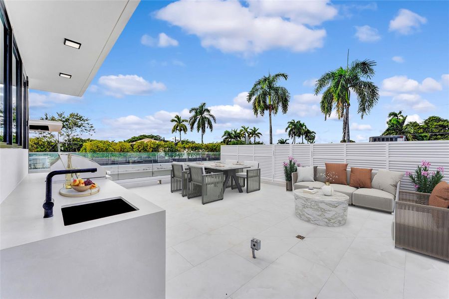 Exterior details and patio area of a home in , Miami (Image 44). Exterior details and patio area of a home in , Miami (Image 44).