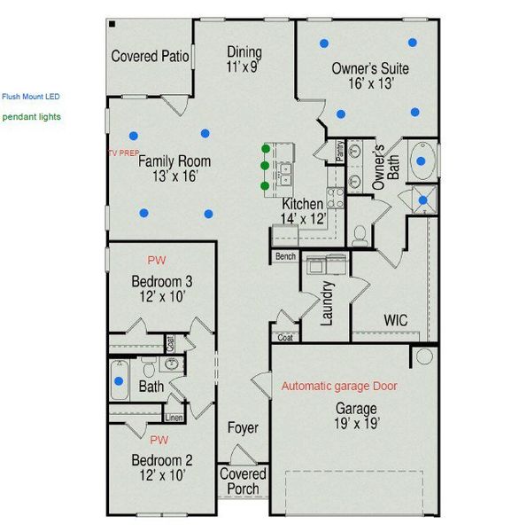 2D floor plan layout of this home in The Groves at Chapel Hill, Chapel Hill, TN (Image 2). 2D floor plan layout of this home in The Groves at Chapel Hill, Chapel Hill, TN (Image 2).