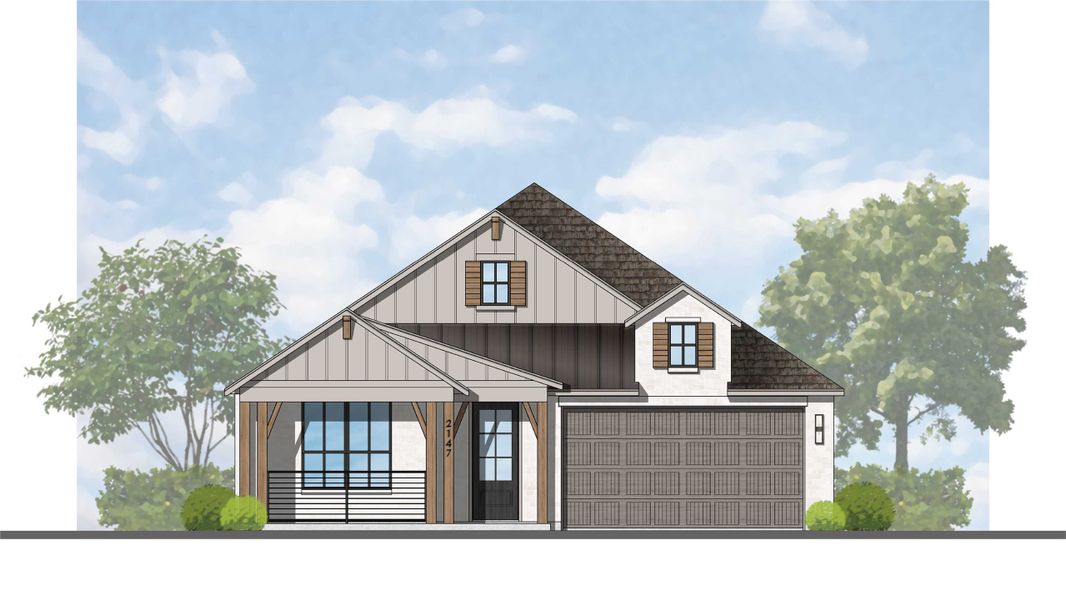 Representative rendering of the exterior for the Matisse Plan by Highland Homes (Image 6). Representative rendering of the exterior for the Matisse Plan by Highland Homes (Image 6).