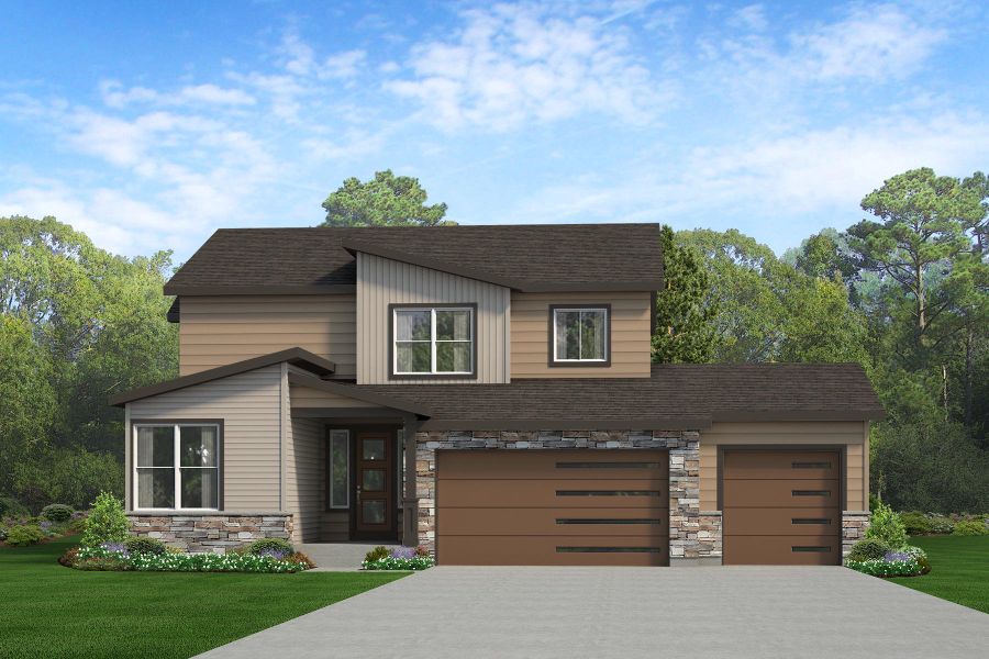 Representative exterior photo of a completed home built from the Jansen by Risewell Homes in Cherry Meadows, Brighton, CO (Image 20).