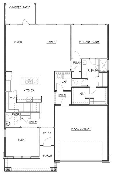 2D floor plan layout for the 2739 by Texas Homes in The Woodlands, Mico, TX (Image 3).